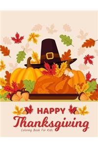 Happy Thanksgiving Coloring Book For Kids