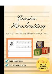 Cursive Handwriting Workbook For Kids Beginners