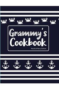 Grammy's Cookbook Nautical Navy Edition