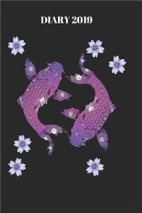 Koi Carp - Daily Diary 2019: A Diary for Important Observances and Multi-Faith Religious Dates and Moon Phases