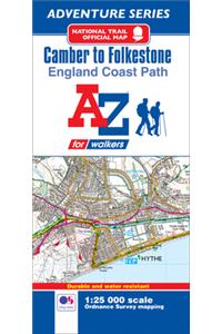 England Coast Path National Trail Official Map Camber to Folkestone