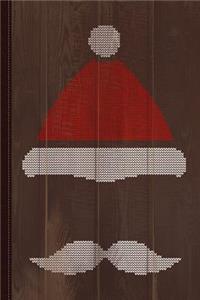 Mustache Santa - Knit Ugly Christmas Sweater Journal Notebook
