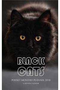 Black Cats Pocket Monthly Planner 2018