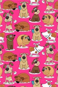 Journal Notebook For Dog Lovers Funny Dogs Pattern 4