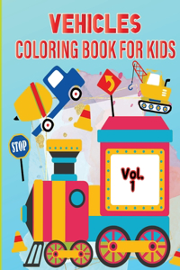 Vehicle Coloring Book for Kids Vol 1