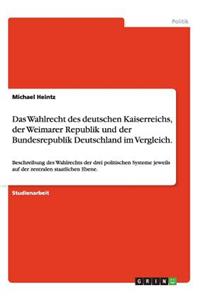 Wahlrecht des deutschen Kaiserreichs, der Weimarer Republik und der Bundesrepublik Deutschland im Vergleich.