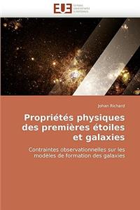 Propri�t�s Physiques Des Premi�res �toiles Et Galaxies