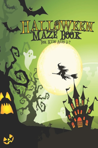 Halloween Maze Book For Kids Ages 3-7