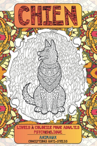 Livres à colorier pour adultes psychédélique - Conceptions anti-stress - Animaux - Chien