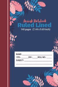 Amiesk Notebook - Ruled Lined Notebook - 140 pages (7.44 x 9.69 inch)
