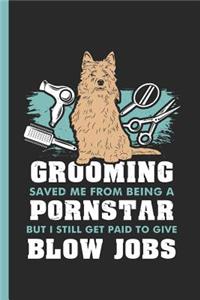 Grooming Saved Me from Being a Pornstar But I Still Get Paid to Give Blow Jobs: Notebook & Journal for Bullets or Diary for Dog Groomers, Dot Grid Paper (120 Pages, 6x9)