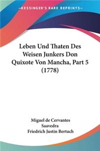 Leben Und Thaten Des Weisen Junkers Don Quixote Von Mancha, Part 5 (1778)