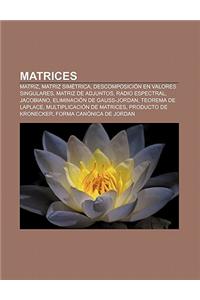 Matrices: Matriz, Matriz Simetrica, Descomposicion En Valores Singulares, Matriz de Adjuntos, Radio Espectral, Jacobiano