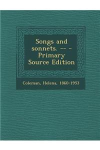 Songs and Sonnets. -- - Primary Source Edition