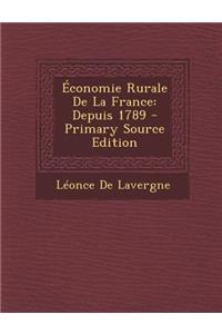 Economie Rurale de La France
