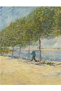 Along the Seine, Vincent Van Gogh. Graph Paper Journal