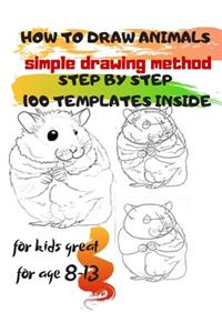 HOW TO DRAW ANIMALS simple drawing method STEP BY STEP 100 TEMPLATES INSIDE