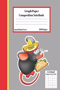 Graph Composition Notebook 5 Squares per inch 5x5 Quad Ruled 5 to 1 100 Sheets