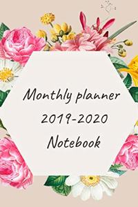 Monthly planner 2019-2020 notebook