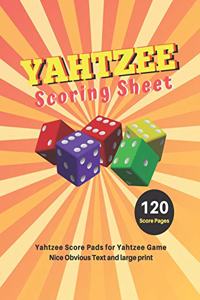 Yahtzee Scoring Sheet