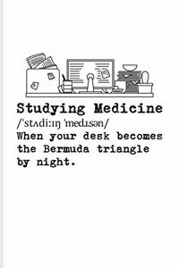 Studying Medicine When Your Desk Becomes The Bermuda Triangle By Night: Medical Student Undated Planner - Weekly & Monthly No Year Pocket Calendar - Medium 6x9 Softcover - For Study Medicine & Doctors