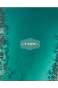 Notebook: Blue Laguna Exotic Theme Composition Notebook, 120 Pages, Journal, 8x10, Journaling, Linear Notes