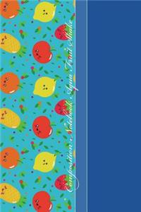 Composition Notebook: Cool Aqua Fruits Pattern 6 X 9 Graph Ruled Paper Notebook, Appreciation, Quote Journal or Diary Unique Inspirational Gift for Friend or Teacher, Beginning or End of School Year, Retirement, Birthday or Gratitude Present - Pine