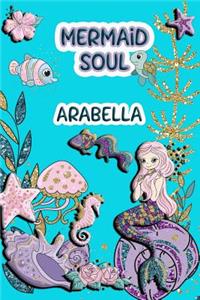 Mermaid Soul Arabella: Wide Ruled Composition Book Diary Lined Journal