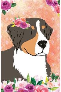 Journal Notebook For Dog Lovers Bernese Mountain Dog In Flowers