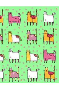 My Big Fat Journal Notebook For Cat Lovers Funny Cats Wearing Socks Pattern 3