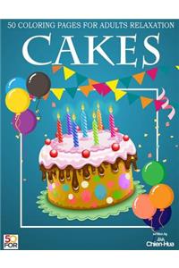 Cakes 50 Coloring Pages For Adults Relaxation