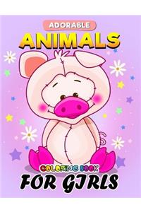 Adorable Animals Coloring Book for Girls
