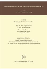 Was Leisten Kriterien Für Die Aufsatzbeurteilung?
