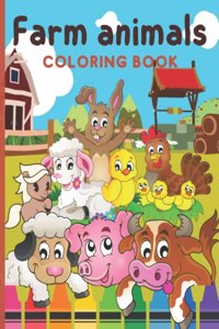Farm animals coloring book for kids ages 3-8