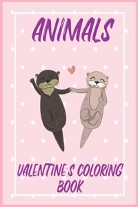 Animals Valentine's Coloring book