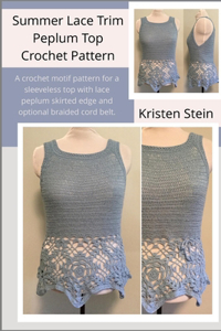 Summer Lace Trim Peplum Top Crochet Pattern