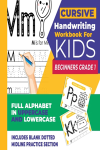 Cursive Handwriting Workbook For Kids Beginners Grade 1