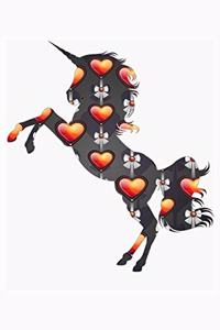 Black And Red Heart Unicorn