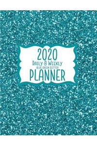 2020 Daily & Weekly Blue Green Glitter Planner