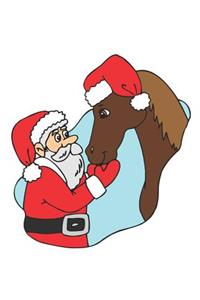 Horse Illustration School Composition Book Equine Horse Santa