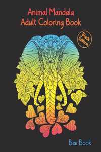 Animal Mandala Adult Coloring Book ( Black Edition )