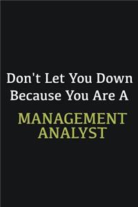 Don't let you down because you are a Management Analyst