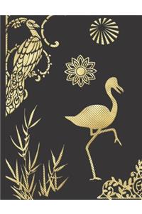 Golden Flamingo & Peacock Journal