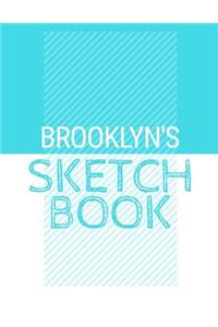 Brooklyn's Sketchbook: Personalized blue sketchbook with name: 120 Pages