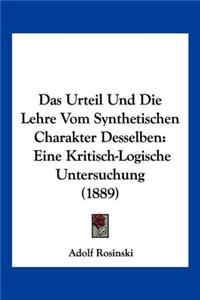 Das Urteil Und Die Lehre Vom Synthetischen Charakter Desselben