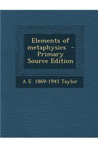 Elements of Metaphysics