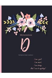 Monogram 'D' Notebook (Diary, Journal)