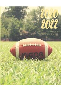2020-2022 Three 3 Year Planner Football Monthly Calendar Gratitude Agenda Schedule Organizer