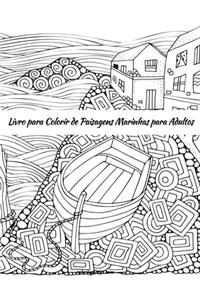 Livro para Colorir de Paisagens Marinhas para Adultos