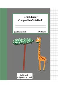 Graph Composition Notebook 5 Squares per inch 5x5 Quad Ruled 5 to 1 100 Pages